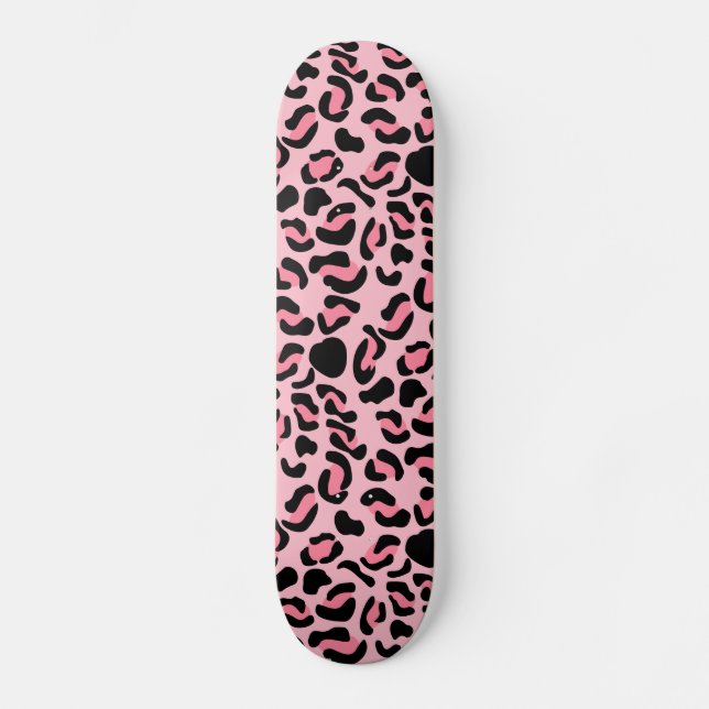 Skate Modern Pink Leopard Pattern Animal (Frente)