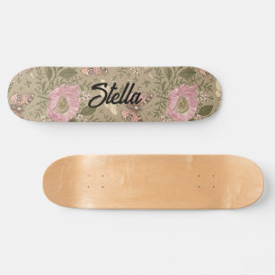 Skate Modern Trendy Wildflower Floral Monograma Botânico