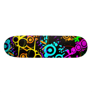 Skate moderno do splatter de néon abstrato