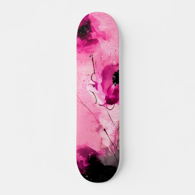 Skate Moderno Floral Abstrato Rosa (Frente)