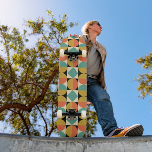 Skate Moderno Geométrico Abstrato de Meados do Século
