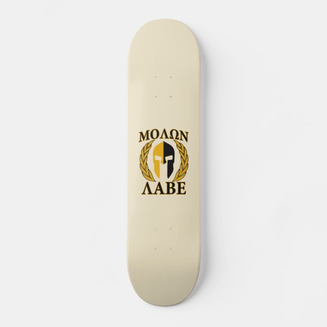 Skate Molon Labe Spartan Mask Laurels Beige Accent (Frente)