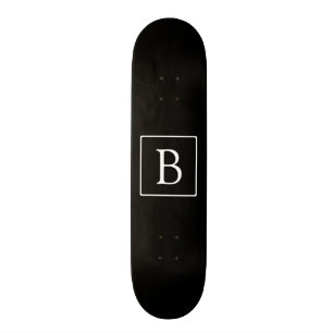 Skate Monograma Clássico Simples Preto c/ Texto Branco