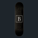 Skate Monograma clássico simples | Preto com texto branc<br><div class="desc">Mínimo e elegante.</div>