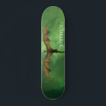 Skate Monograma da Nebulosa Verde do Dragão Voador<br><div class="desc">Este design pode ser personalizado escolhendo a opção personalizar para adicionar texto ou fazer outras alterações. Se este produto tiver a opção de transferir o design para outro item, certifique-se de ajustar o design para o ajustado, se necessário. Entre em contato comigo em colorflowcreations@gmail.com se desejar usar este design em...</div>