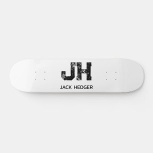 SKATE MONOGRAMA DE DUAS LETRAS PRETO MINIMALISTA NOME BR