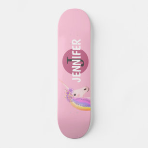 Skate Monograma de Fantasia de Unicórnio Rosa Personali