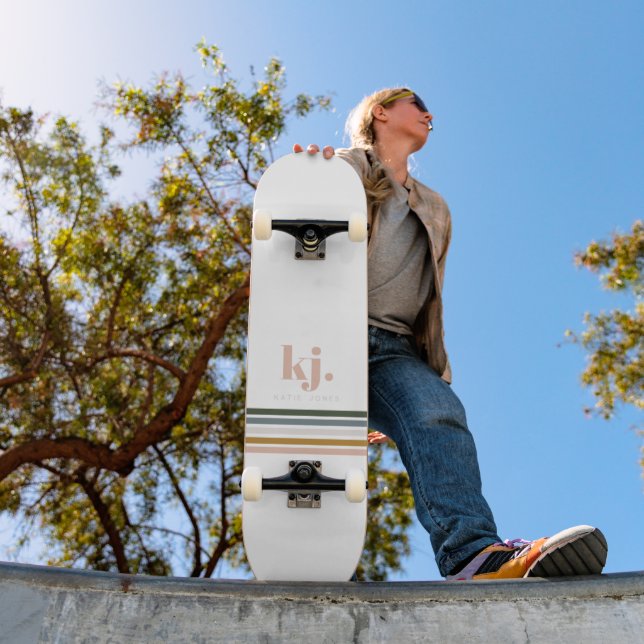 Skate Monograma de Listras Chic Retro (Ao ar livre 1)