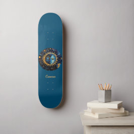 Skate Monograma de Lua Solar Celestial Moderna Minimalis