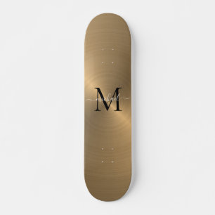 Skate Monograma de metal Dourado moderno escovado