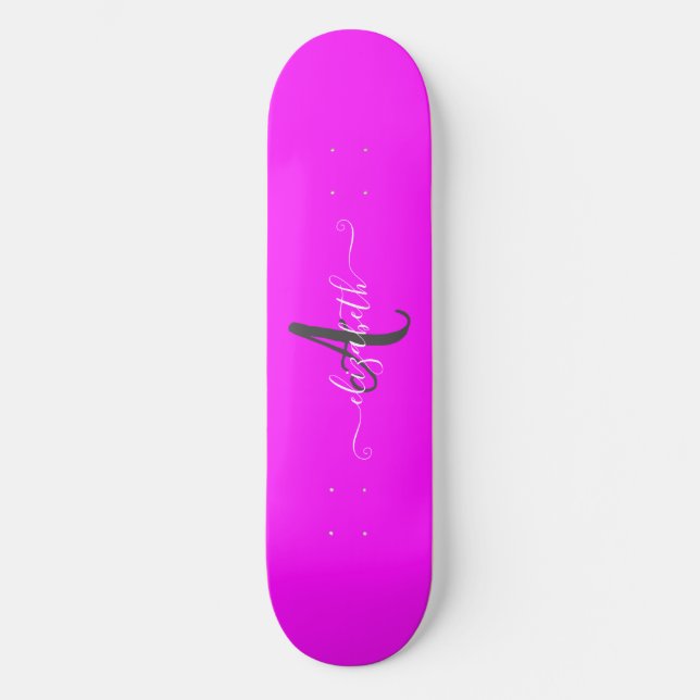 Skate Monograma de Neon Fluorescente Rosa (Frente)
