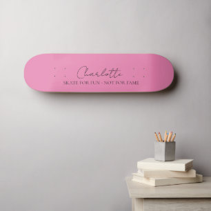 Skate Monograma de Nome Minimalista Elegante Rosa