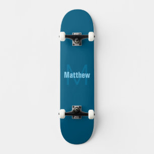 Skate Monograma de nome personalizado simples e ousado