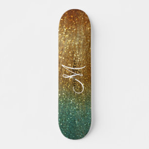 Skate Monograma de ouro holográfico