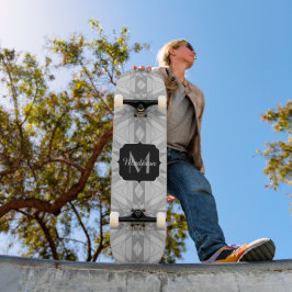 Skate Monograma de padrão de triângulo mosaico preto cin