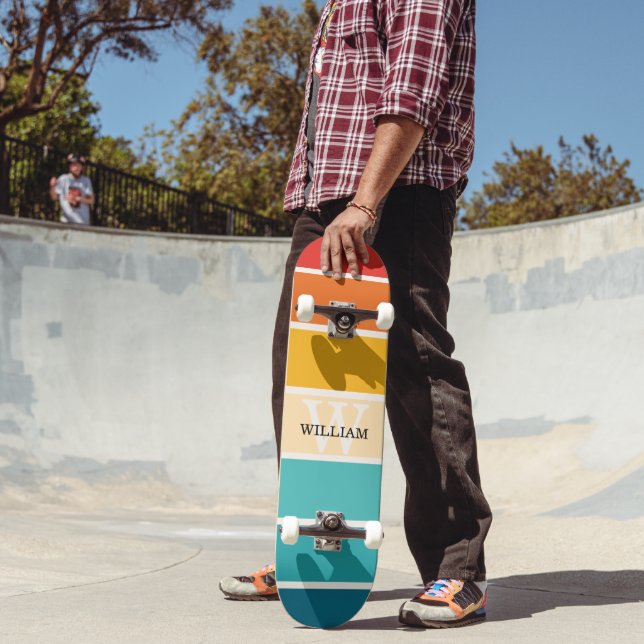 Skate Monograma de Stripes Retro (Ao ar livre 2)