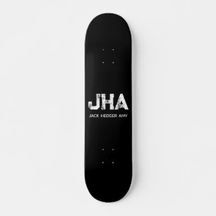 SKATE MONOGRAMA DE TRÊS LETRAS BRANCO MINIMALISTA NOME P