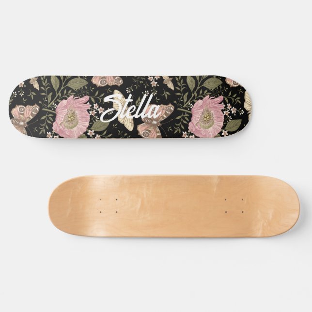 Skate Monograma Floral Botânico de Flores Silvestres Mod (Horz)