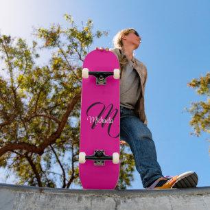 Skate Monograma inicial minimalista moderno nome rosa qu