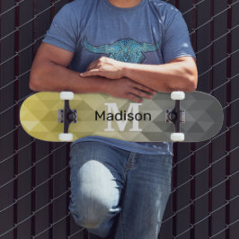 Skate Monograma Legal de Ombre de Cinza amarela