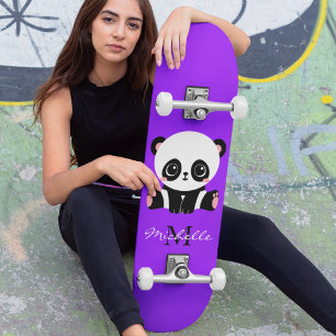Skate Monograma - Panda Personalizada em Púrpura