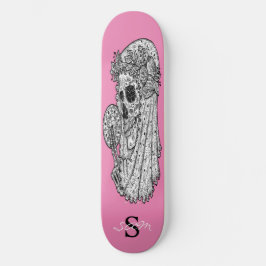 skate Monograma Pink Wedding Skull