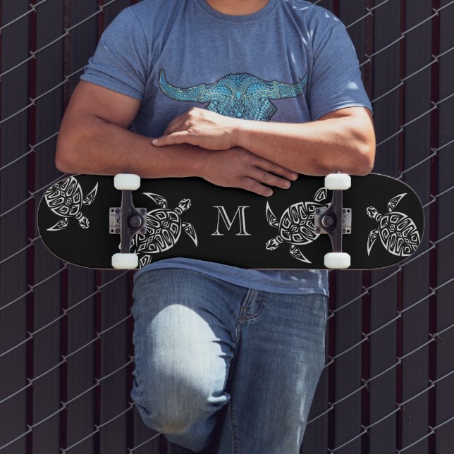 Skate Monograma Tribal Black Background em Tartaruga Bra (Ao ar livre 3)