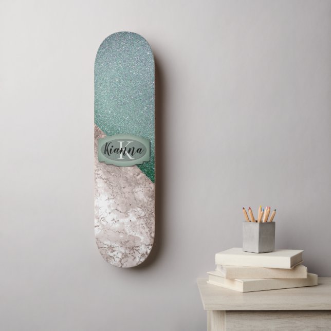 Skate Monograma Verde Mtinho Rosa Magrinho (Arte de parede)