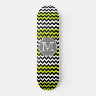 Skate Monograma verde-preto-verde-quevron Zigzag