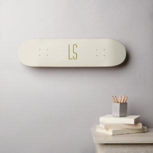 Skate Monograma verde Sage simples inicial