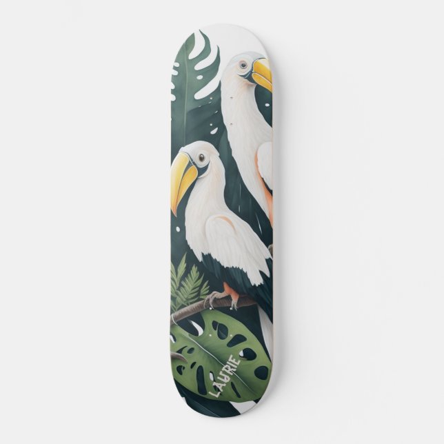 Skate Monstera de aves tucanas personalizadas (Frente)