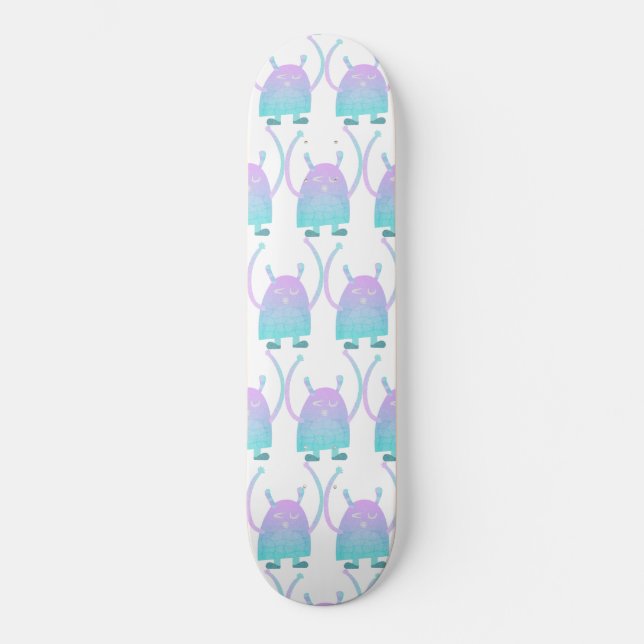 Skate Monstro Azul Pequeno e Fofo (Frente)