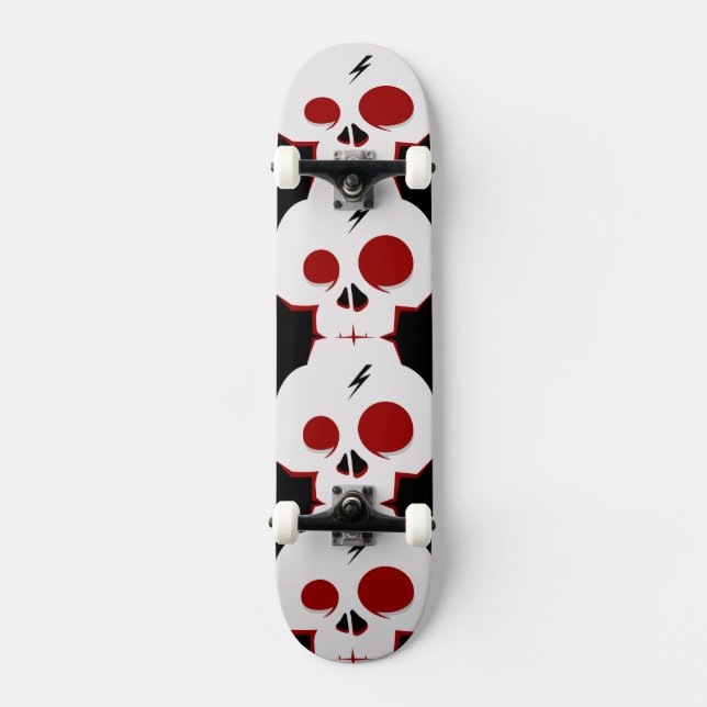 Skate Monstro desenho animado caveira engraçado (Frente)