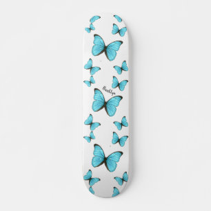 Skate Morpho butterflies cartoon illustration