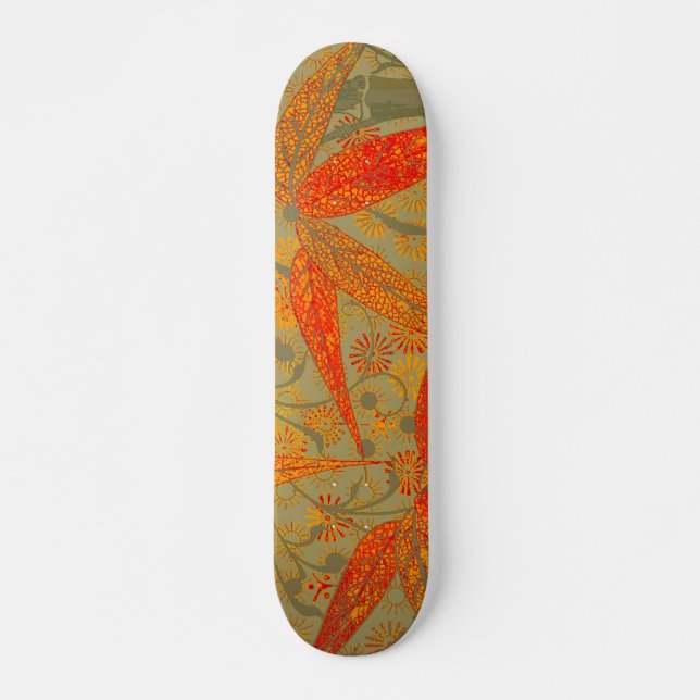 Skate Morris & Co. Padrão Bambu Godwin Laranja & Salvia (Frente)