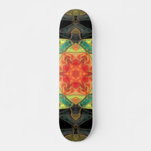 Skate Mosaic Mandala Flower Red Yellow Green and Black