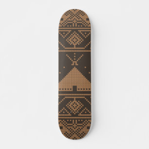 Skate Mosaico Aztec Padrão Indígena da Pirâmide do El