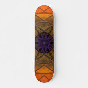 Skate Mosaico Caleidoscópio Flor Amarelo e Púrpura