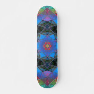 Skate Mosaico Caleidoscópio Flor Arco-Íris