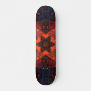 Skate Mosaico Caleidoscópio Flor Púrpura Laranja e Azul