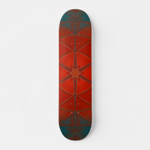 Skate Mosaico Caleidoscópio Flor Vermelho e Azul