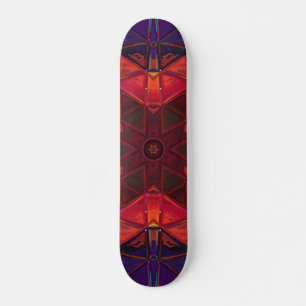 Skate Mosaico Caleidoscópio Flor Vermelho e Roxo