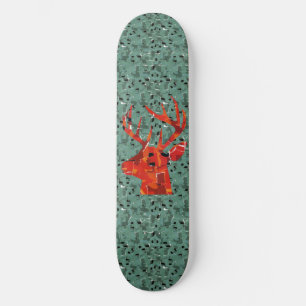 Skate Mosaico de silhueta de cabeça de veado