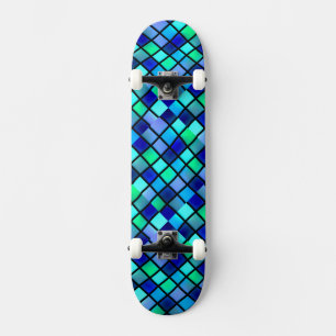 Skate Mosaico de vidro liso azul turquesa roxa-púrpura m