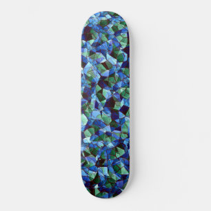 Skate Mosaico irregular e desorganizado sobreposto azul