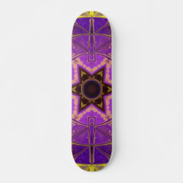 Skate Mosaico Mandala Roxo e Amarelo