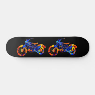 SKATE MOTORCYCLE NEON ABSTRACT COLORFUL 