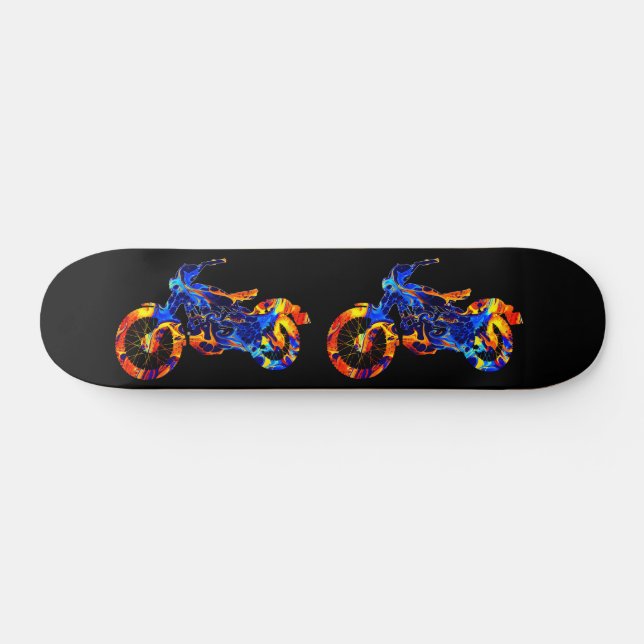 SKATE MOTORCYCLE NEON ABSTRACT COLORFUL  (Horz)