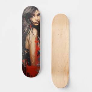 Skate Mulher de Arte Urbana