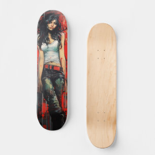 Skate Mulher de Arte Urbana
